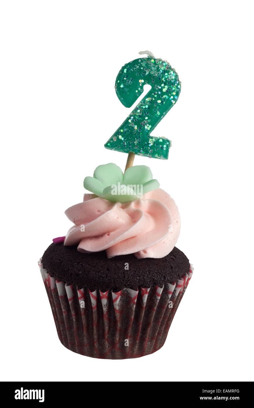 Cupcake con vela de cumpleaños de un año de edad: fotografía de stock ©  kozzi2 #19440041