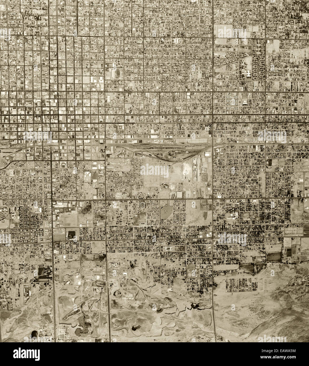 Fotografía aérea histórica de Phoenix, Arizona, 1961 Foto de stock