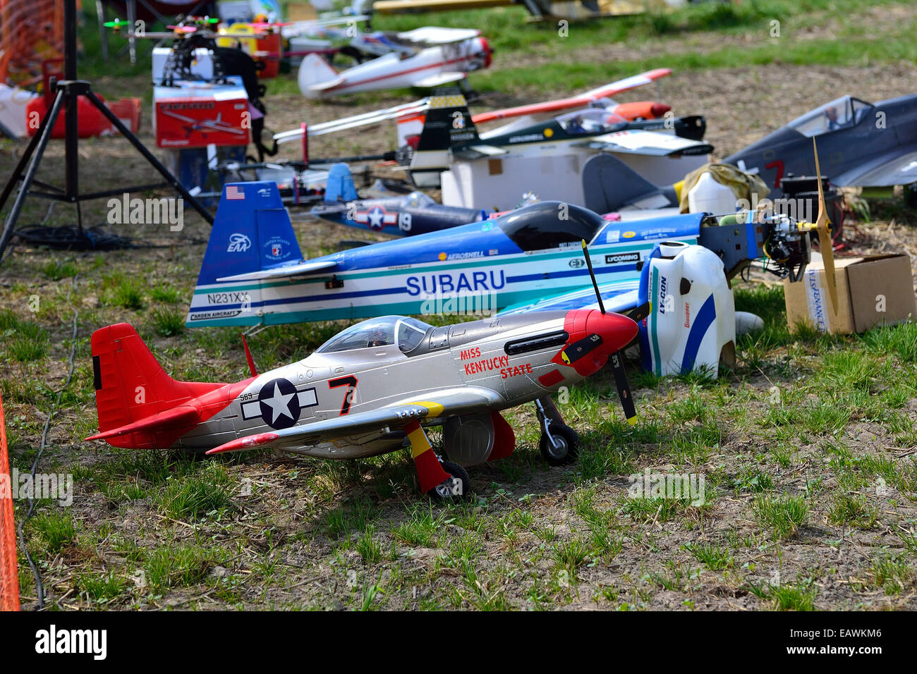 Reunión de aeronaves modelos de Aron (Mayenne, País del Loira, Francia). Foto de stock