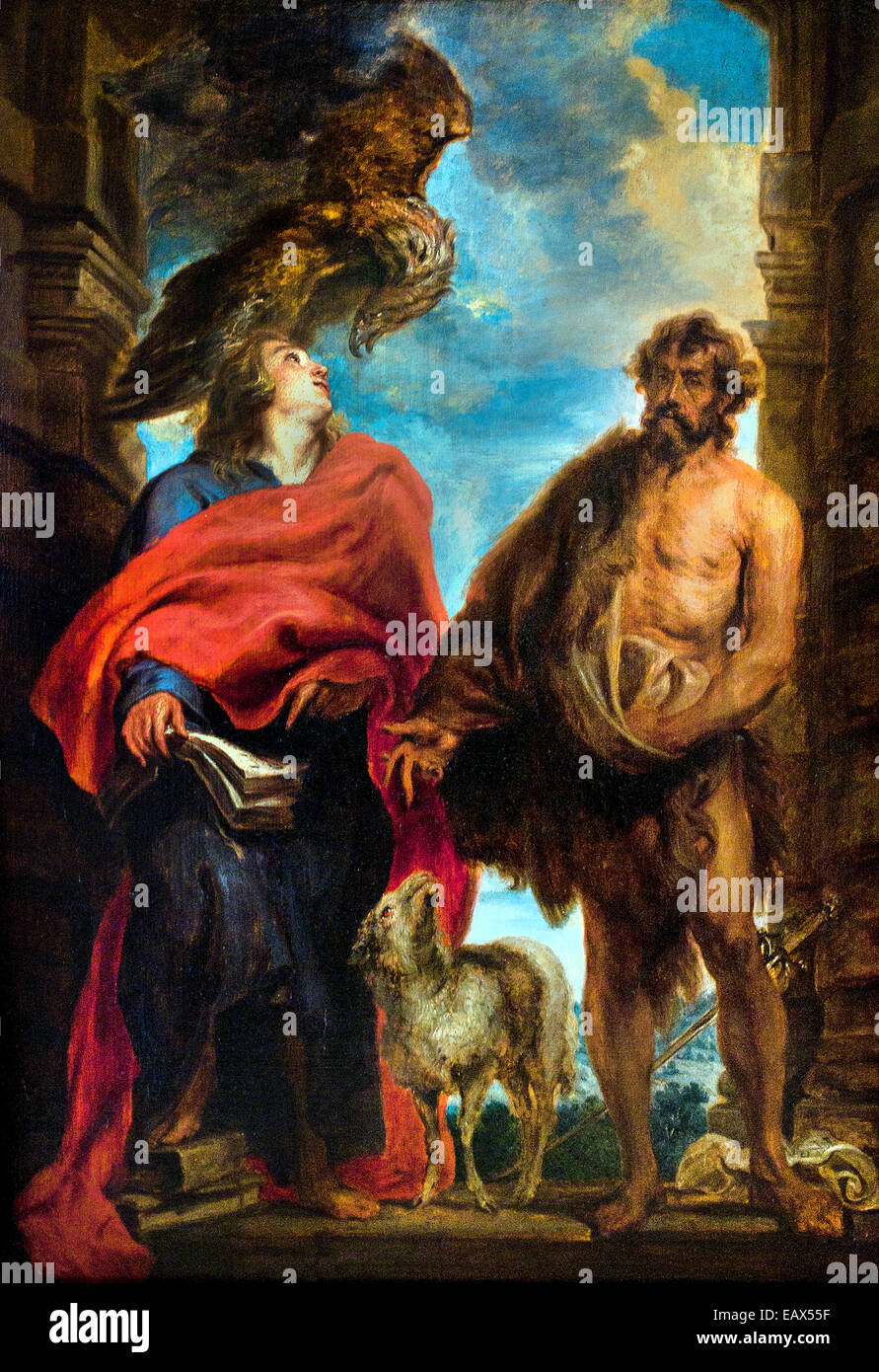 San Juan Evangelista y San Juan Bautista 1620 Anthony van Dyck 1599 -1641 belga de Flandes Bélgica Foto de stock