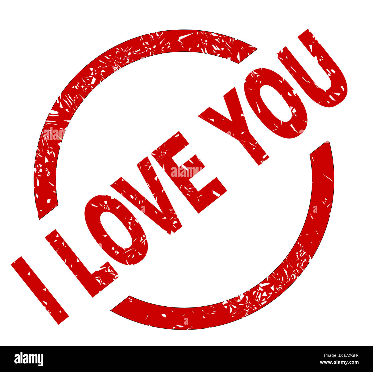 Un I Love You Sello Sello De Tinta Roja Sobre Un Fondo Blanco Fotografia De Stock Alamy