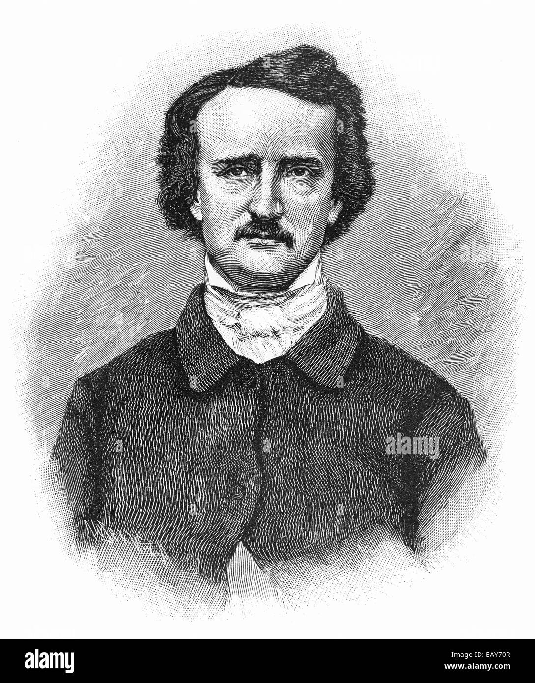 Edgar Allan Poe, 1809 1849, un escritor norteamericano, Historische Zeichnung aus dem 19