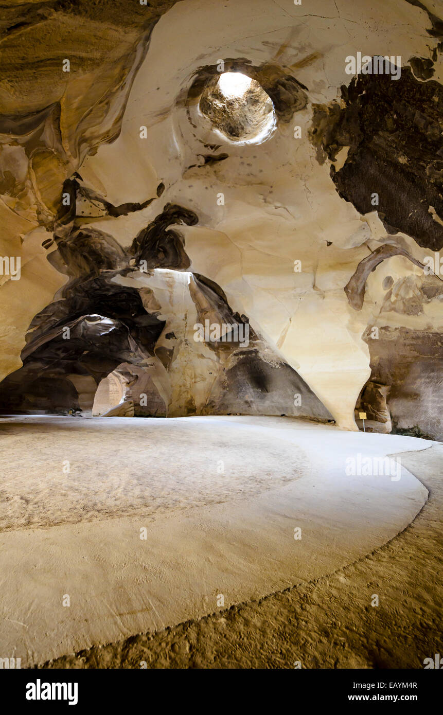 Cuevas de campana interior en Bet Guvrin, Israel. Foto de stock