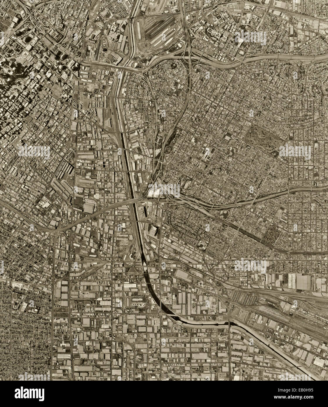 Fotografía aérea histórica de Los Ángeles, California, 1994 Foto de stock