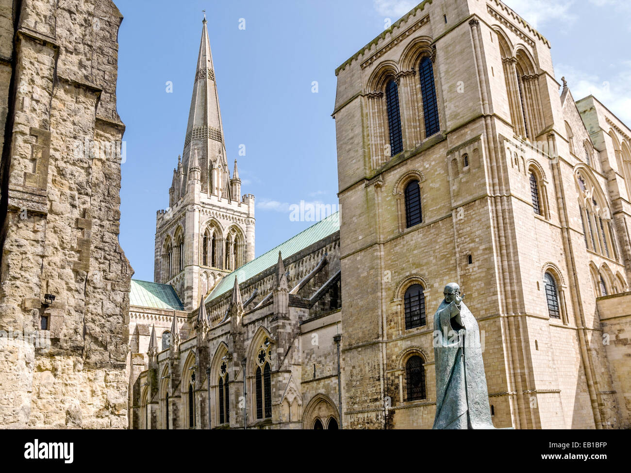 La Catedral de Chichester, en el condado de West Sussex, Sureste de Inglaterra. Foto de stock