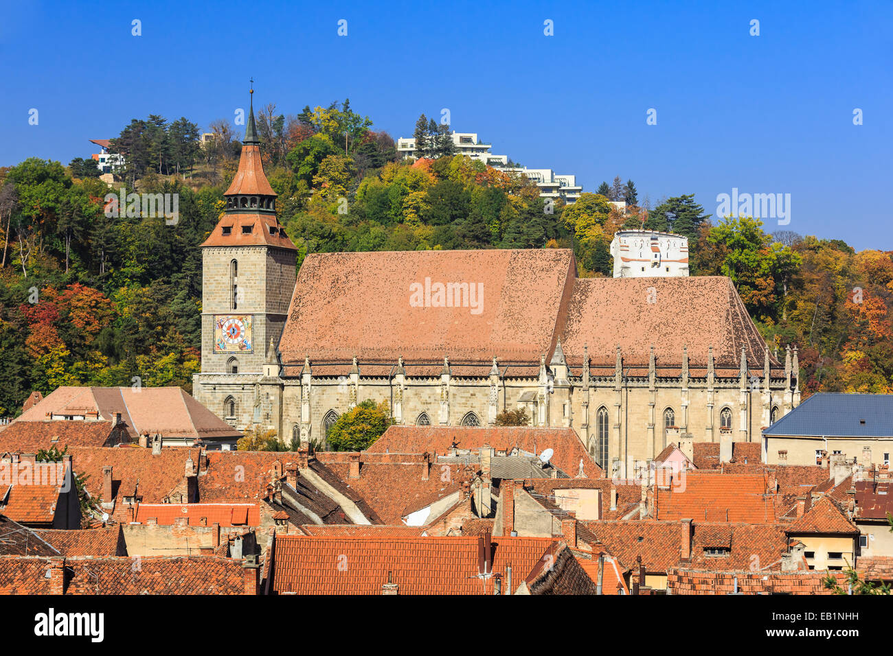 La iglesia negra de Brasov, Rumania Foto de stock