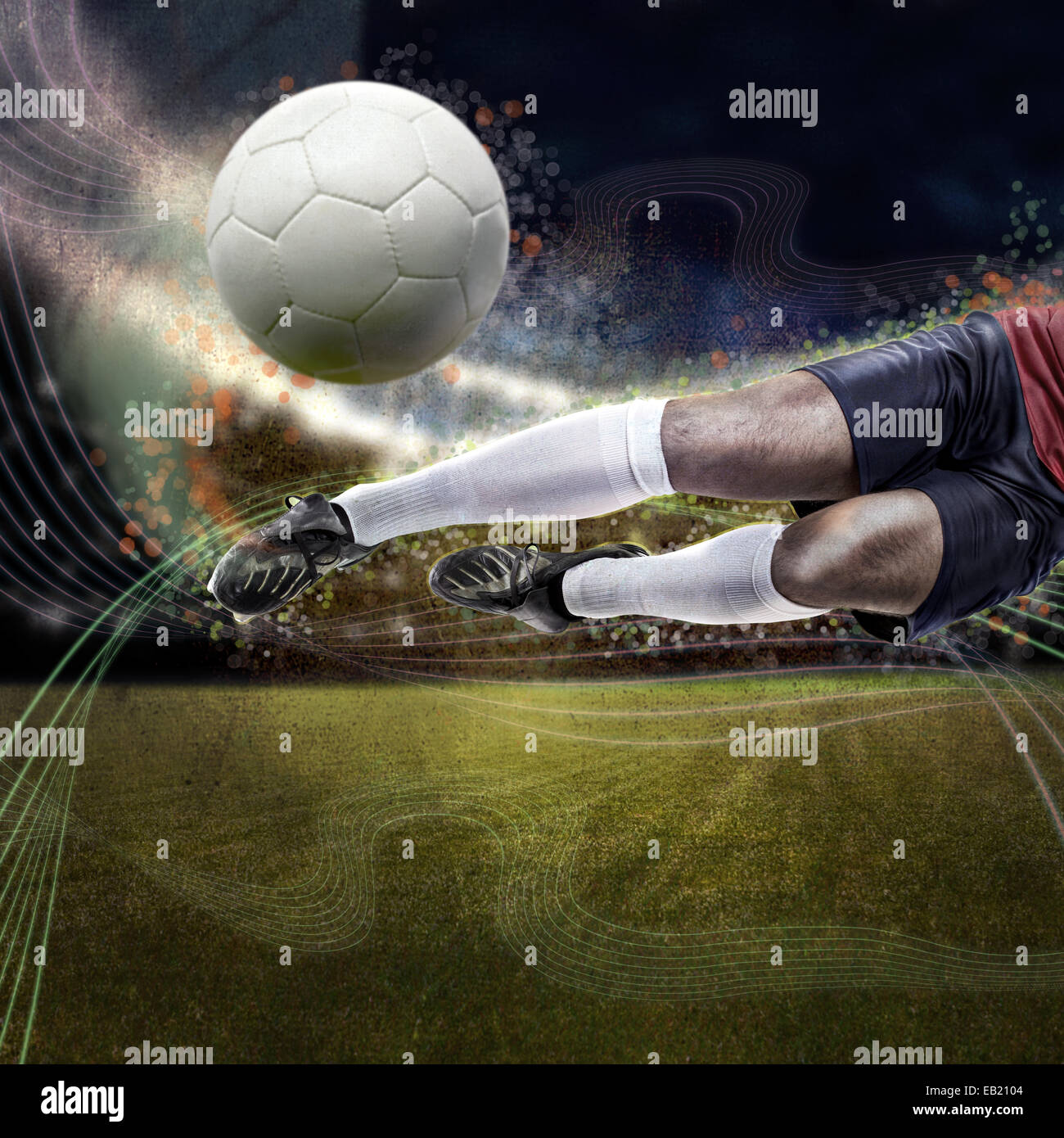 Fútbol o jugador de fútbol en el campo Foto de stock
