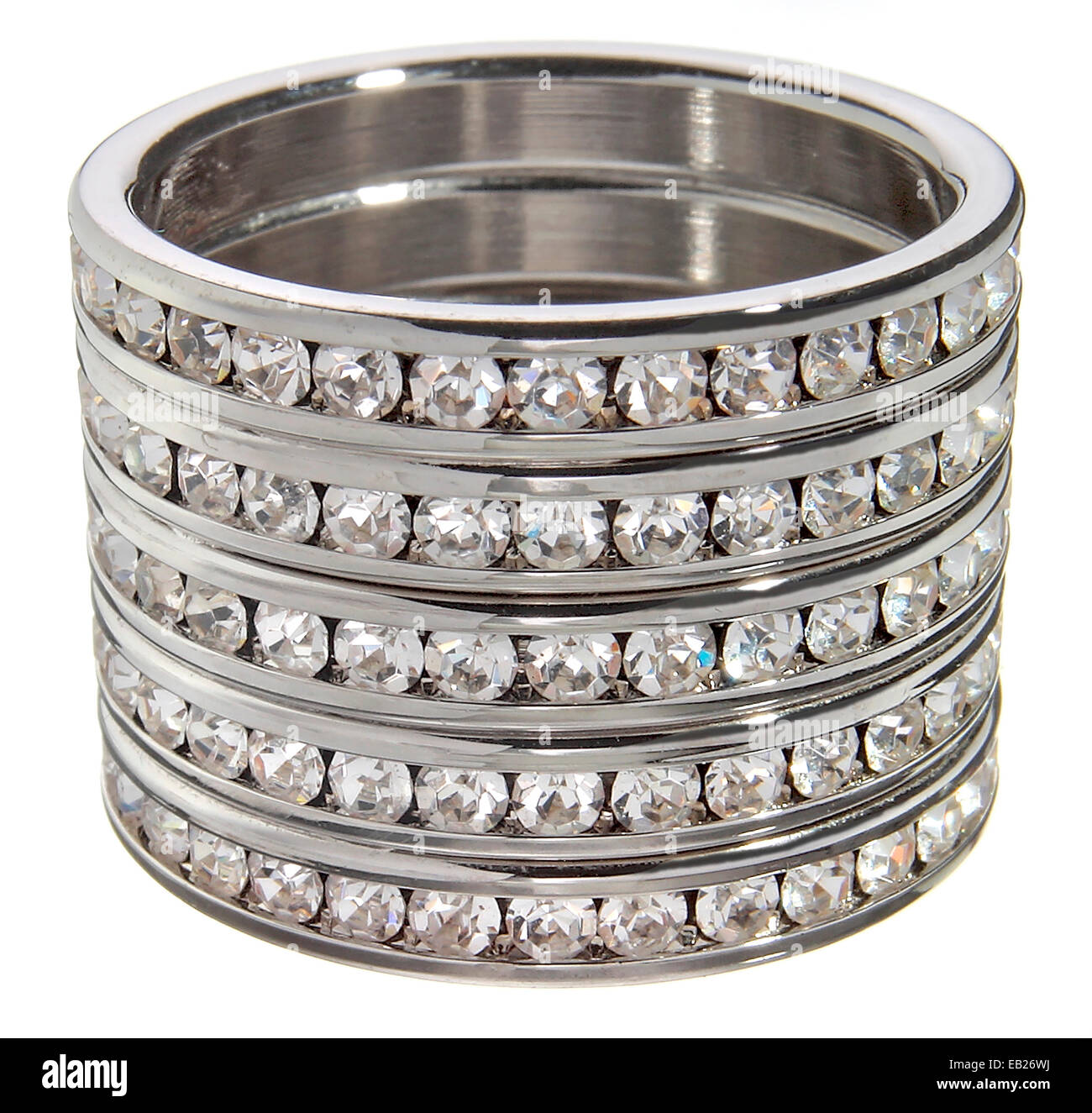 Anillo de plata y diamante jlo Fotografía de stock - Alamy