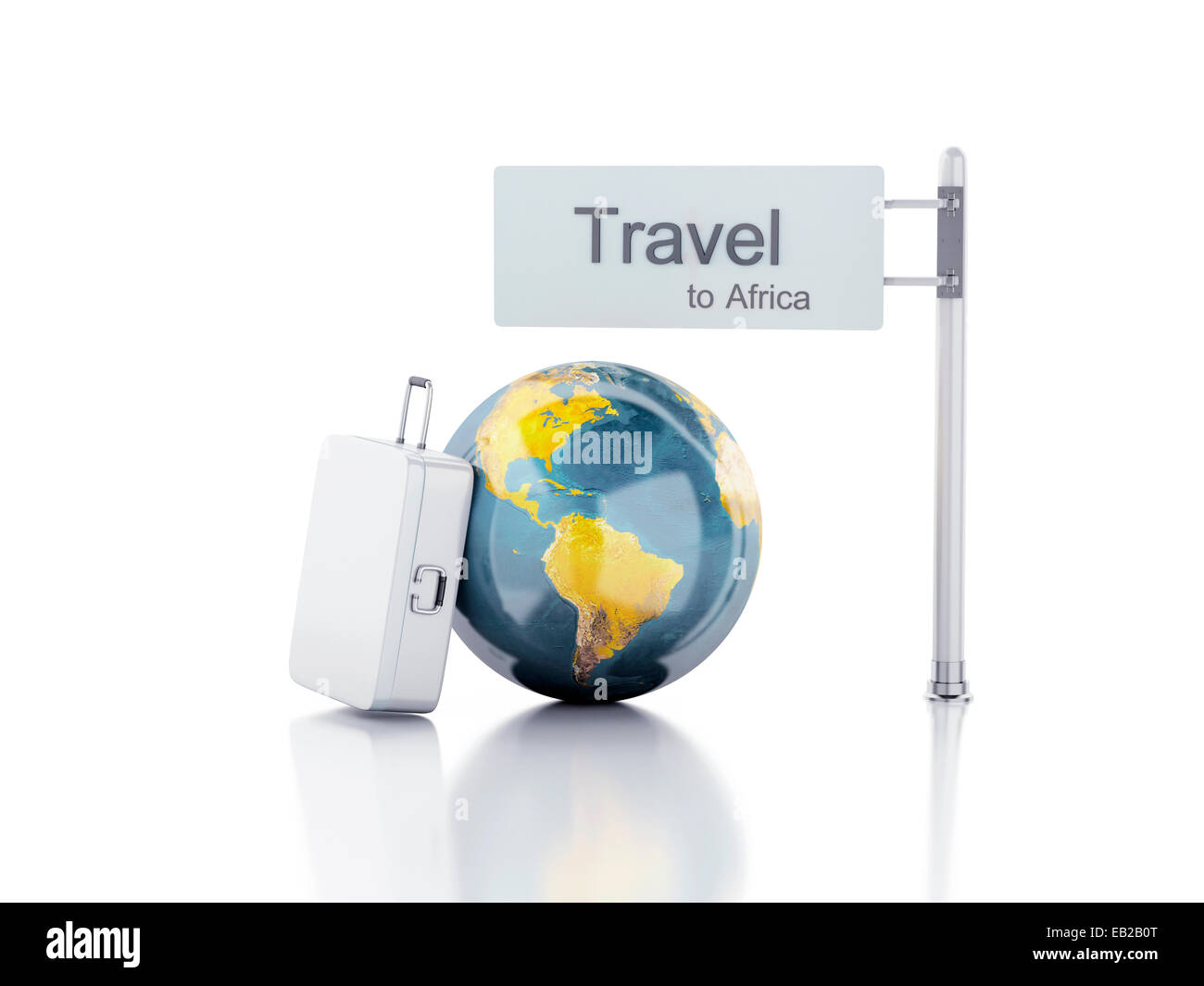 Renderer 3d ilustración.maleta de viaje y la bola del mundo. viajes a