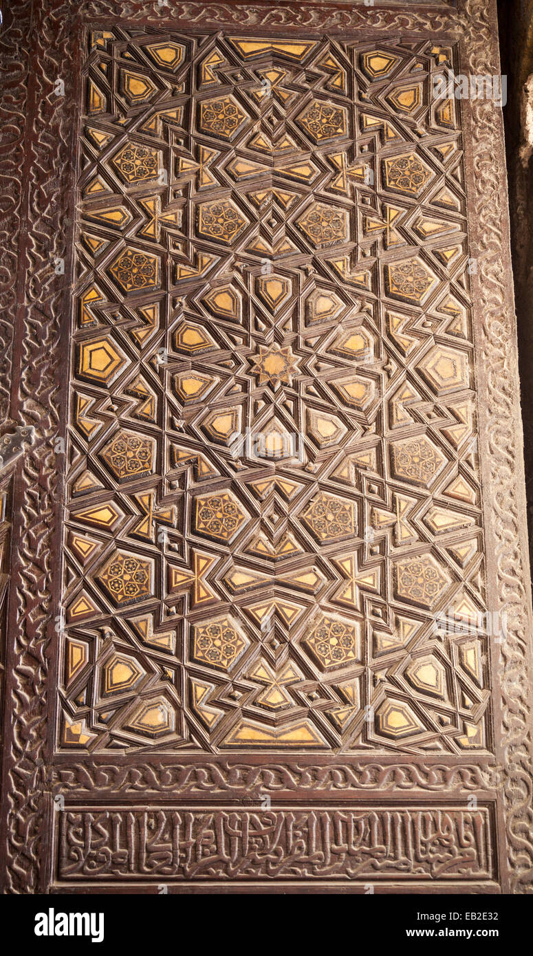 Detalle de minbar de la mezquita de al-Yusufi emir Azbak, Cairo, Egipto Foto de stock