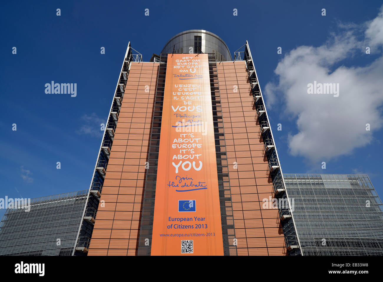 Edificio Berlaymont de la Comisión Europea, en Bruselas, la Región de Bruselas, Bélgica Foto de stock