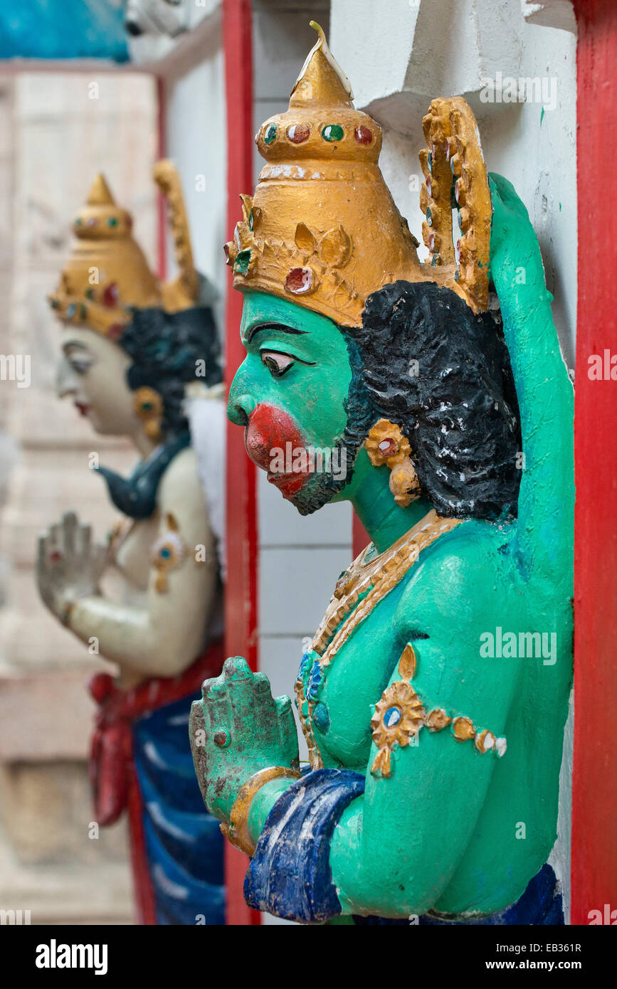 Estatua del dios mono Hanuman, Ramanathaswami templo, Rameswaram, Isla Pamban, Tamil Nadu, India Foto de stock