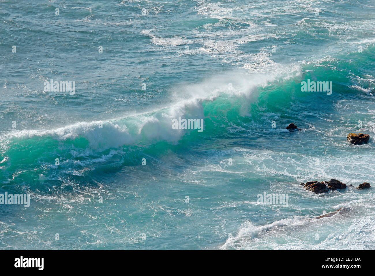 Tejido azul largo- Capo Sandalo isla de San Pietro Cerdeña Italia Foto de stock