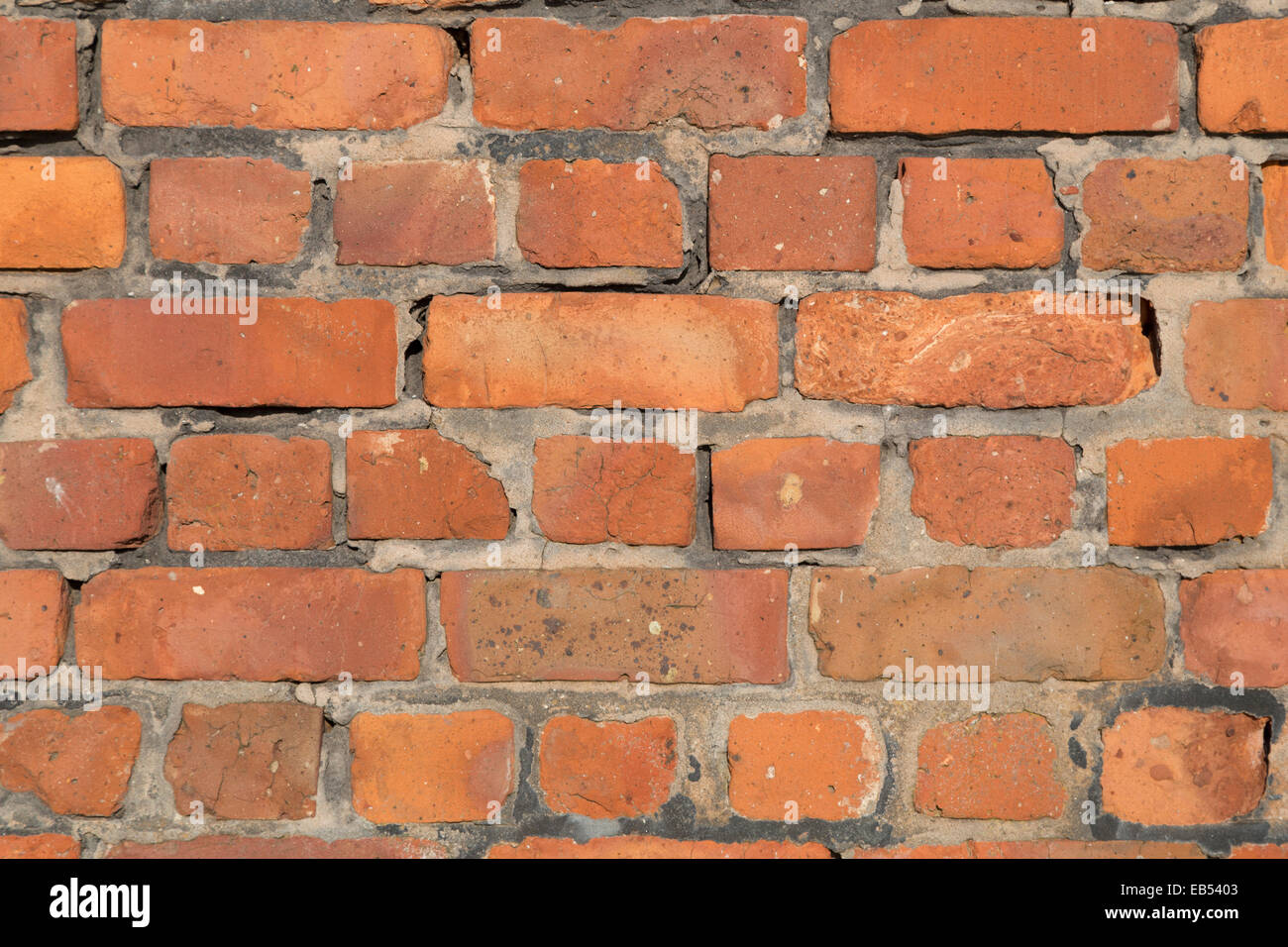 Reino Unido, Liverpool, pared de ladrillo rojo. Foto de stock