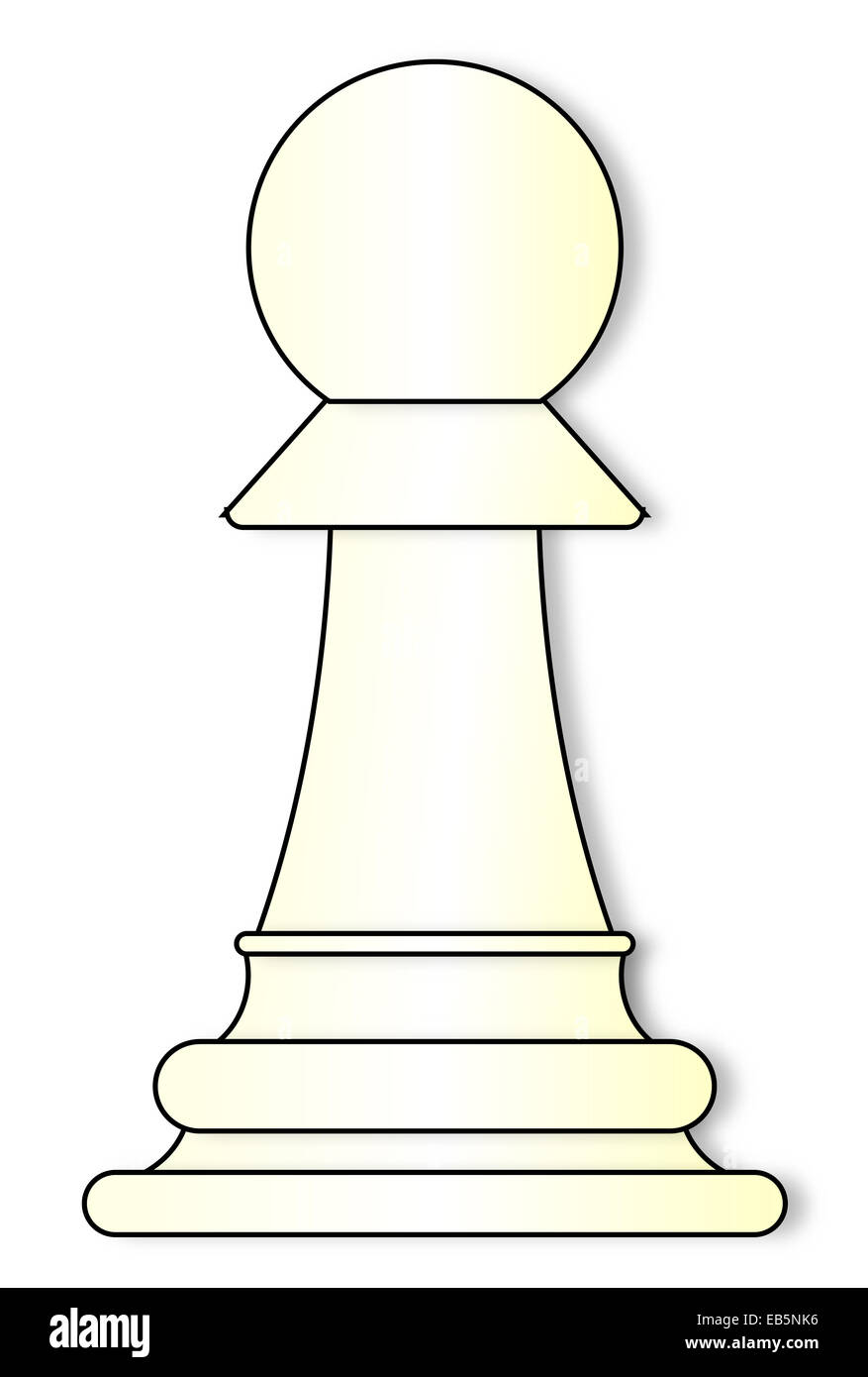 Pieza de ajedrez peón sobre un fondo blanco Fotografía de stock - Alamy