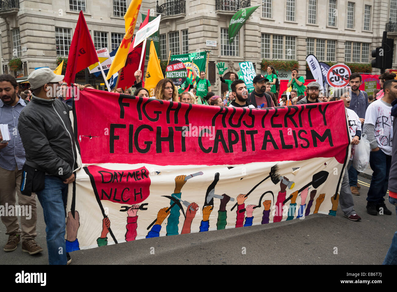 Gran Bretaña necesita un aumento salarial de marzo, Londres, 18 de octubre de 2014, REINO UNIDO Foto de stock