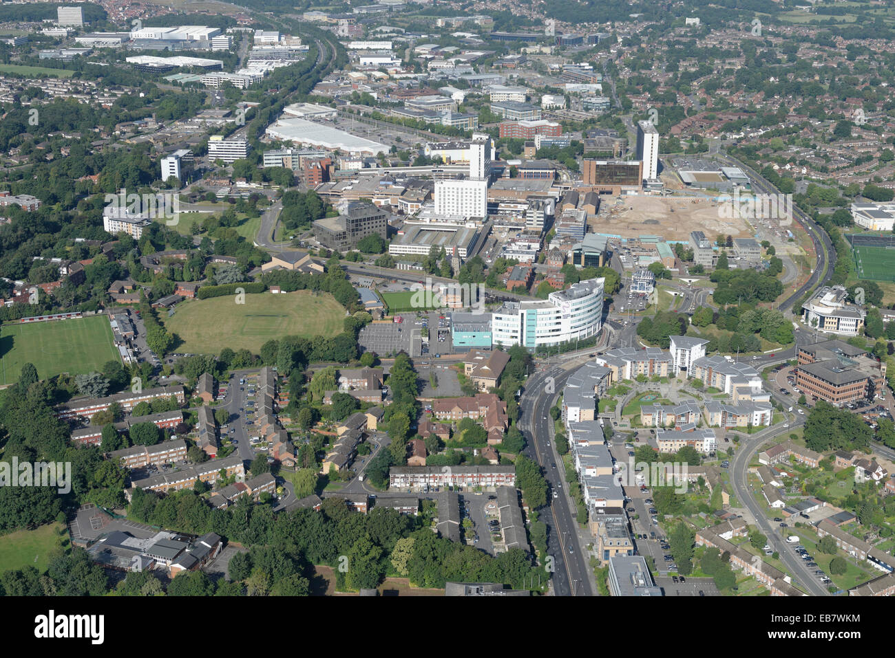 Una vista aérea del centro de Bracknell, Berkshire. Foto de stock