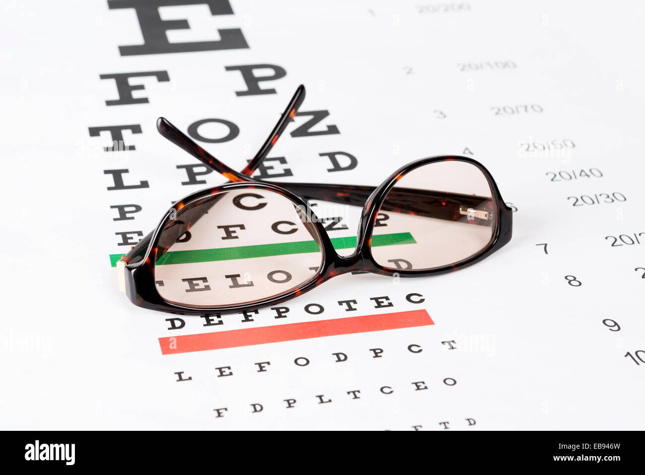 Gafas de sol de prescripción en el fondo del diagrama de ojo Fotografía de  stock - Alamy