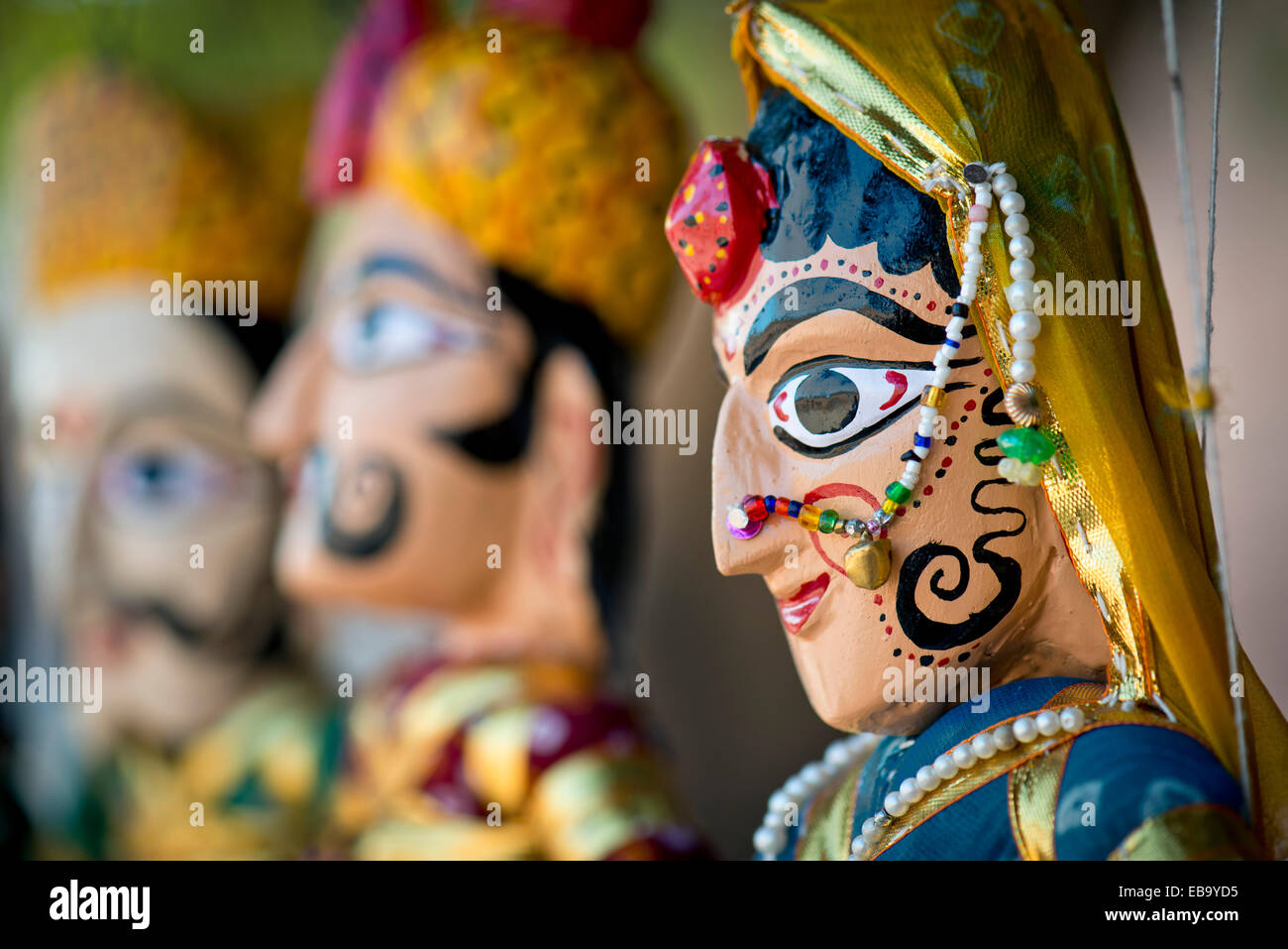 Las marionetas, artesanía tradicional, Jodhpur, Rajasthan, India Foto de stock