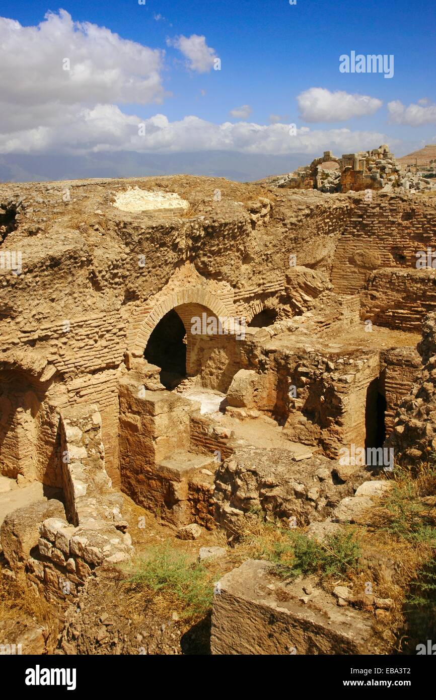 Las ruinas de los baños romanos, Antioquía Gate, Apamea, Siria Foto de stock