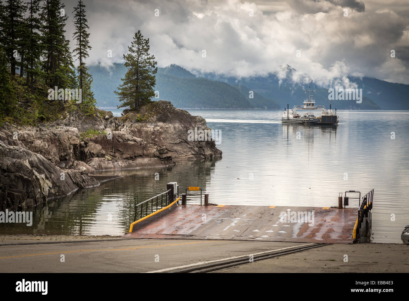 Shelter Bay, la flecha superior Lake, British Columbia, Canadá, América del Norte. Foto de stock