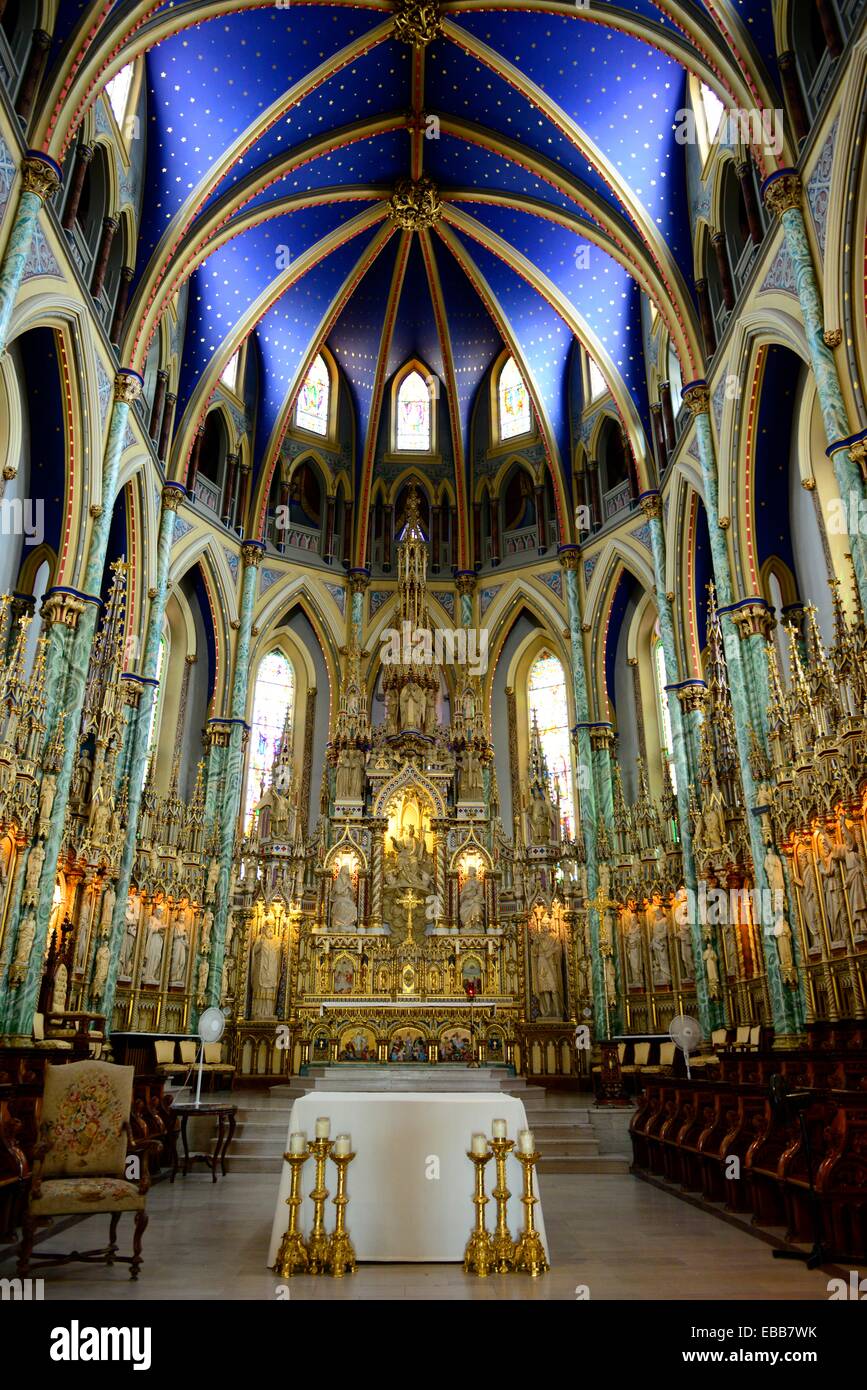 Notre Dame Basilica catedral Católica Romana en Ontario, Canadá Ottawa Capital nacional Foto de stock