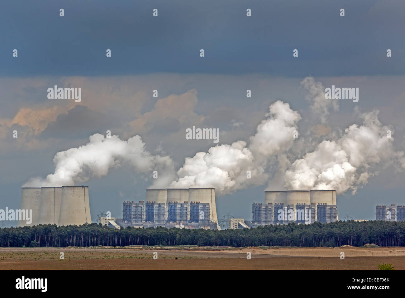 Power Plant Jänschwalde, Brandemburgo, Alemania, Europa Foto de stock