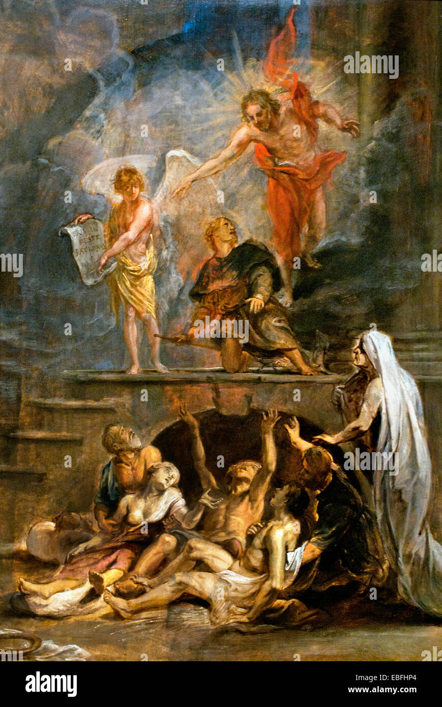Saint Roch ( 1348 - 1376 ) como Patrono de la peste de 1623 Peter Paul Rubens (1577-1640) Bélgica Flamenca Bélgica Foto de stock