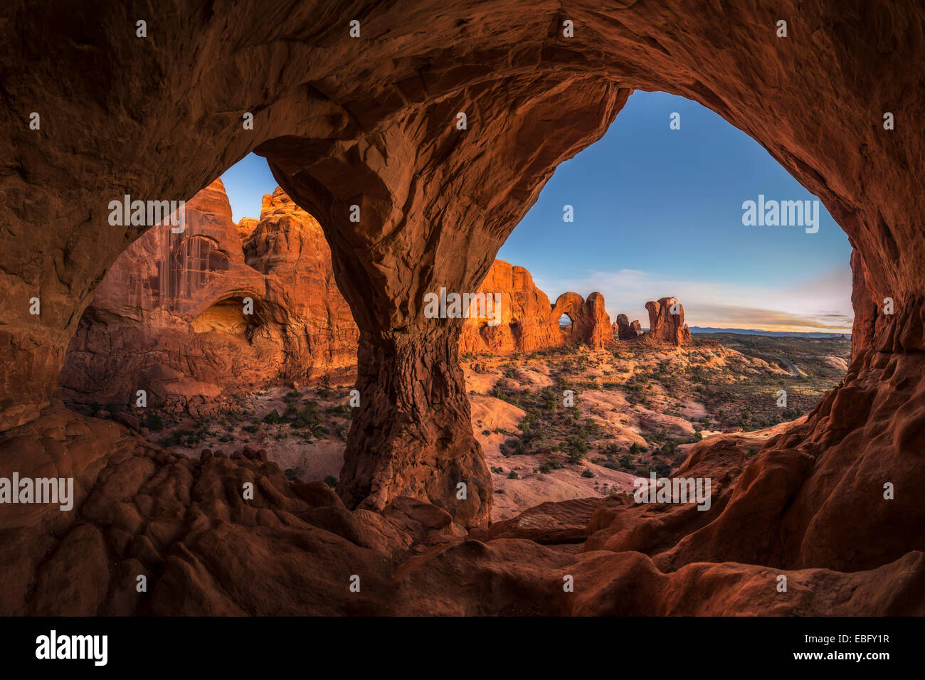 Arch en el Arches National Park, Moab, Utah. Foto de stock