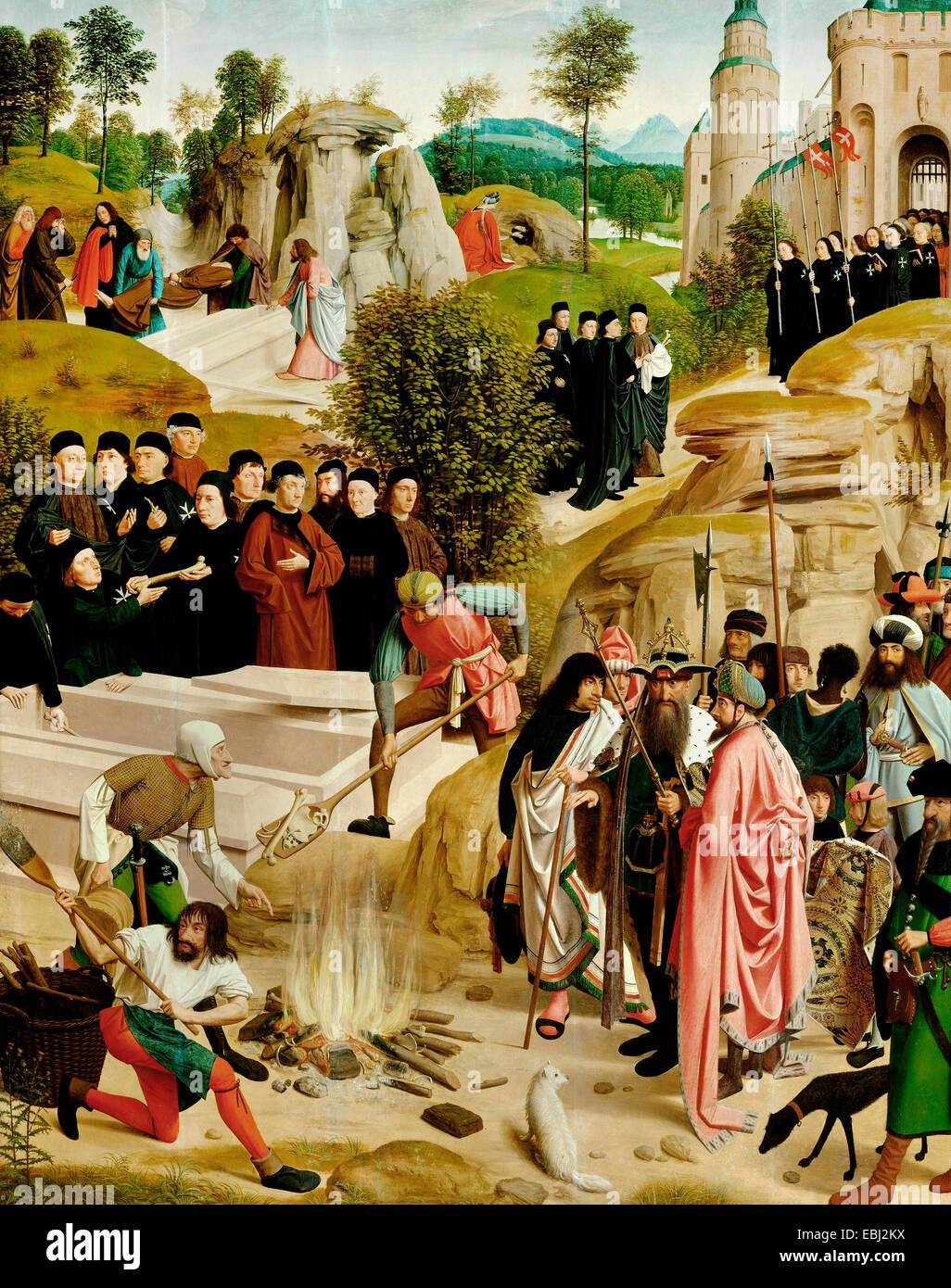 Geertgen tot Sint Jans, la leyenda de las reliquias de San Juan Bautista 1484-1490 Kunsthistorisches Museum de Viena, Austria. Foto de stock