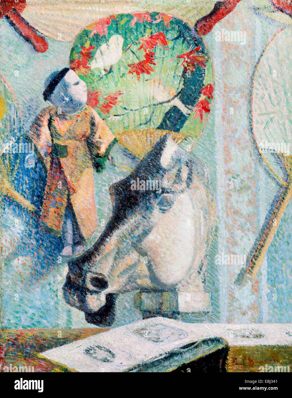 Paul Gauguin, Bodegón con la cabeza de un caballo 1886 Óleo sobre lienzo. Museo de Arte de Bridgestone, Tokio, Japón. Foto de stock