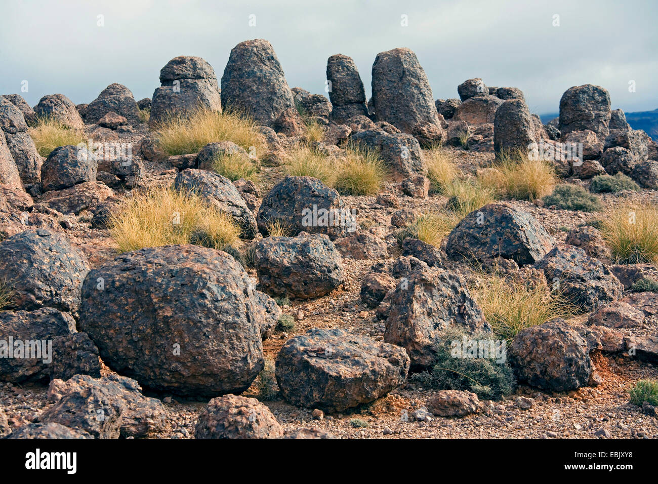 Formación geológica, Marruecos, Souss-Massa-DaraÔ, Djebel Sarhro Foto de stock