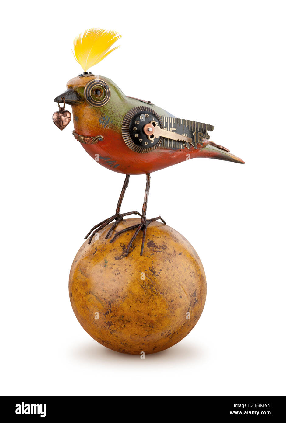 Steampunk pájaro mecánico aislado. Foto de stock
