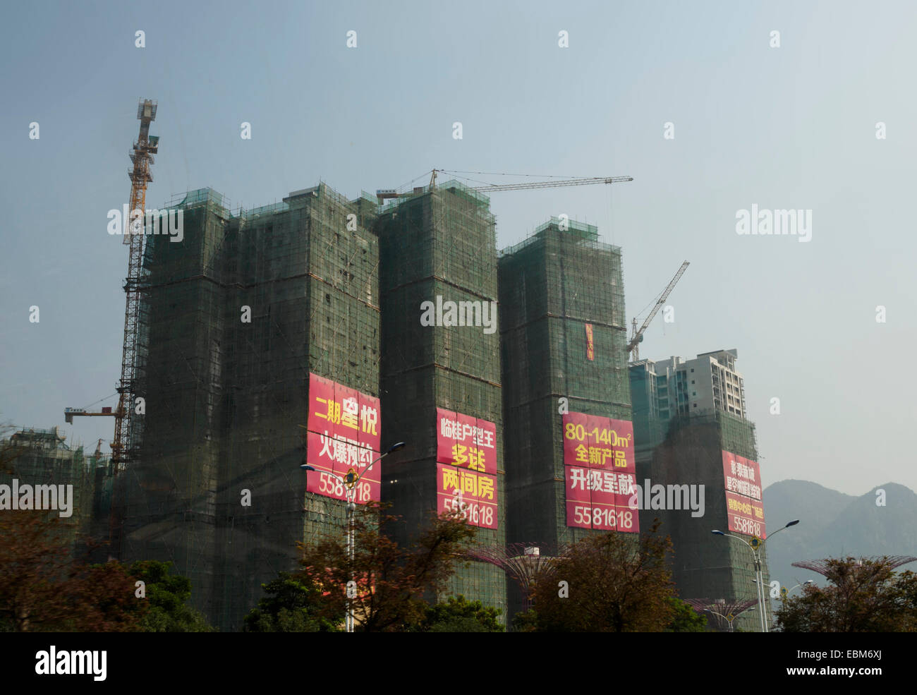 La construcción de viviendas en China Foto de stock