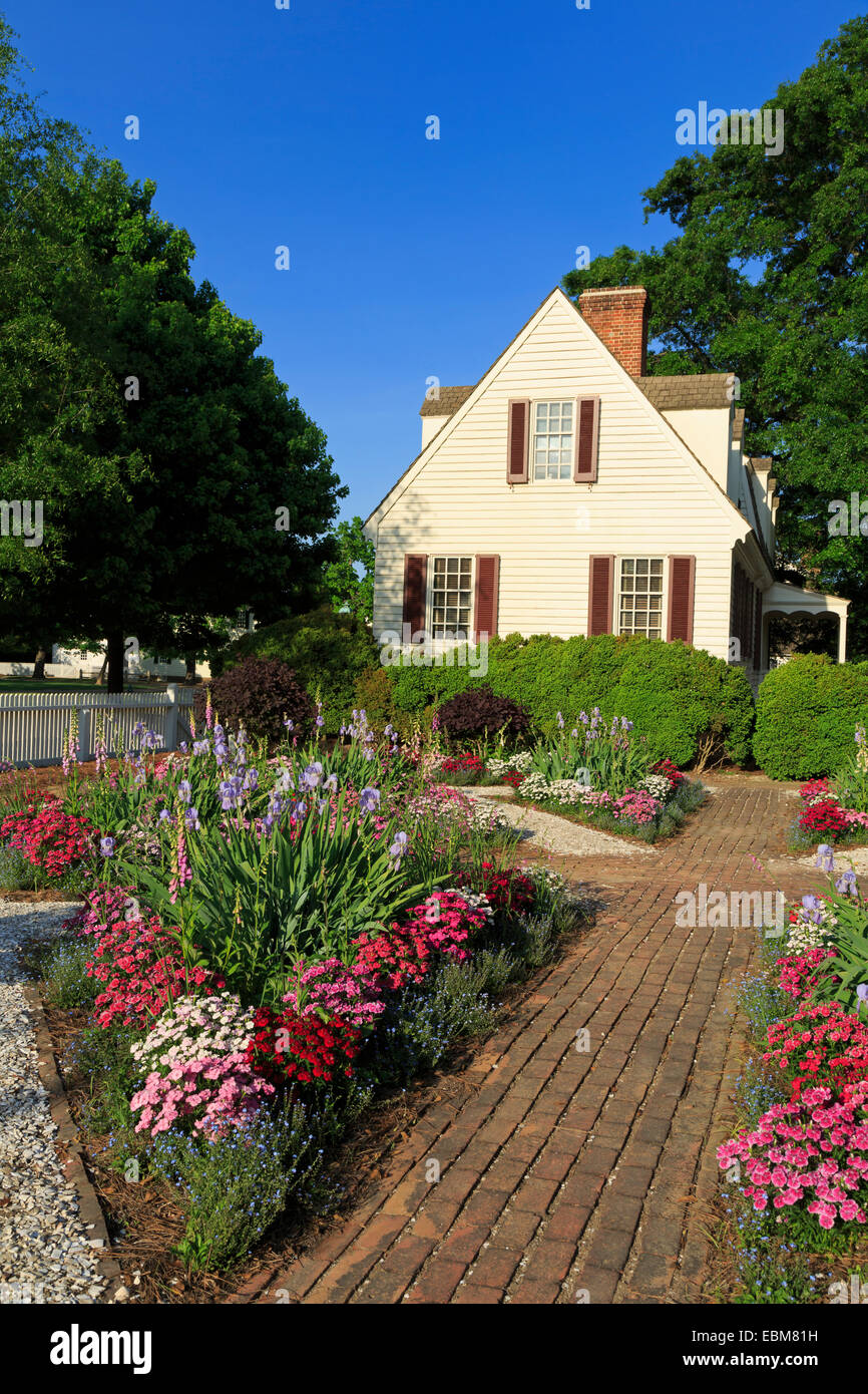 Casa en Colonial Williamsburg, Virginia, EE.UU. Foto de stock