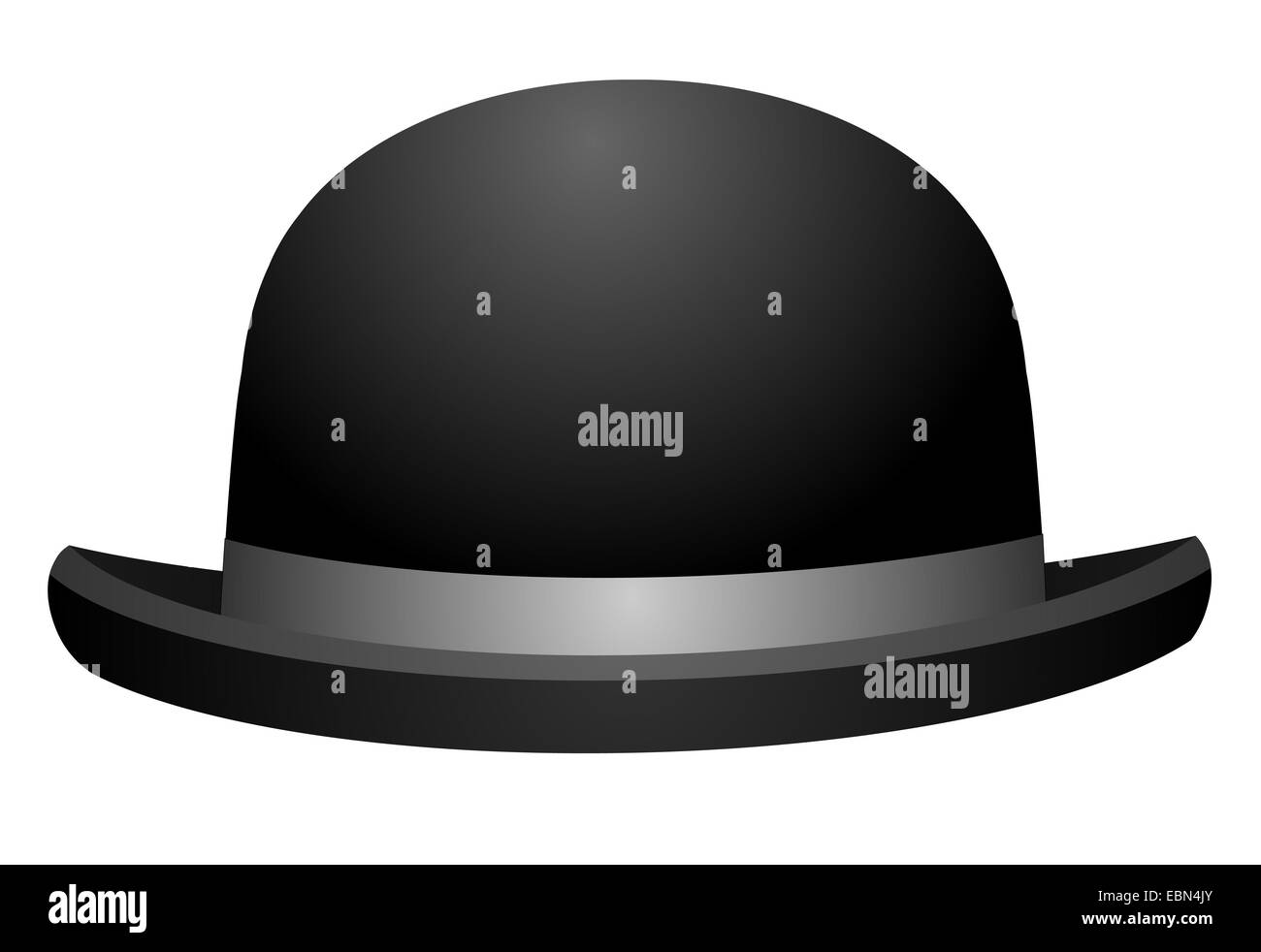 Ilustración de sombrero negro aislado sobre fondo blanco. Foto de stock