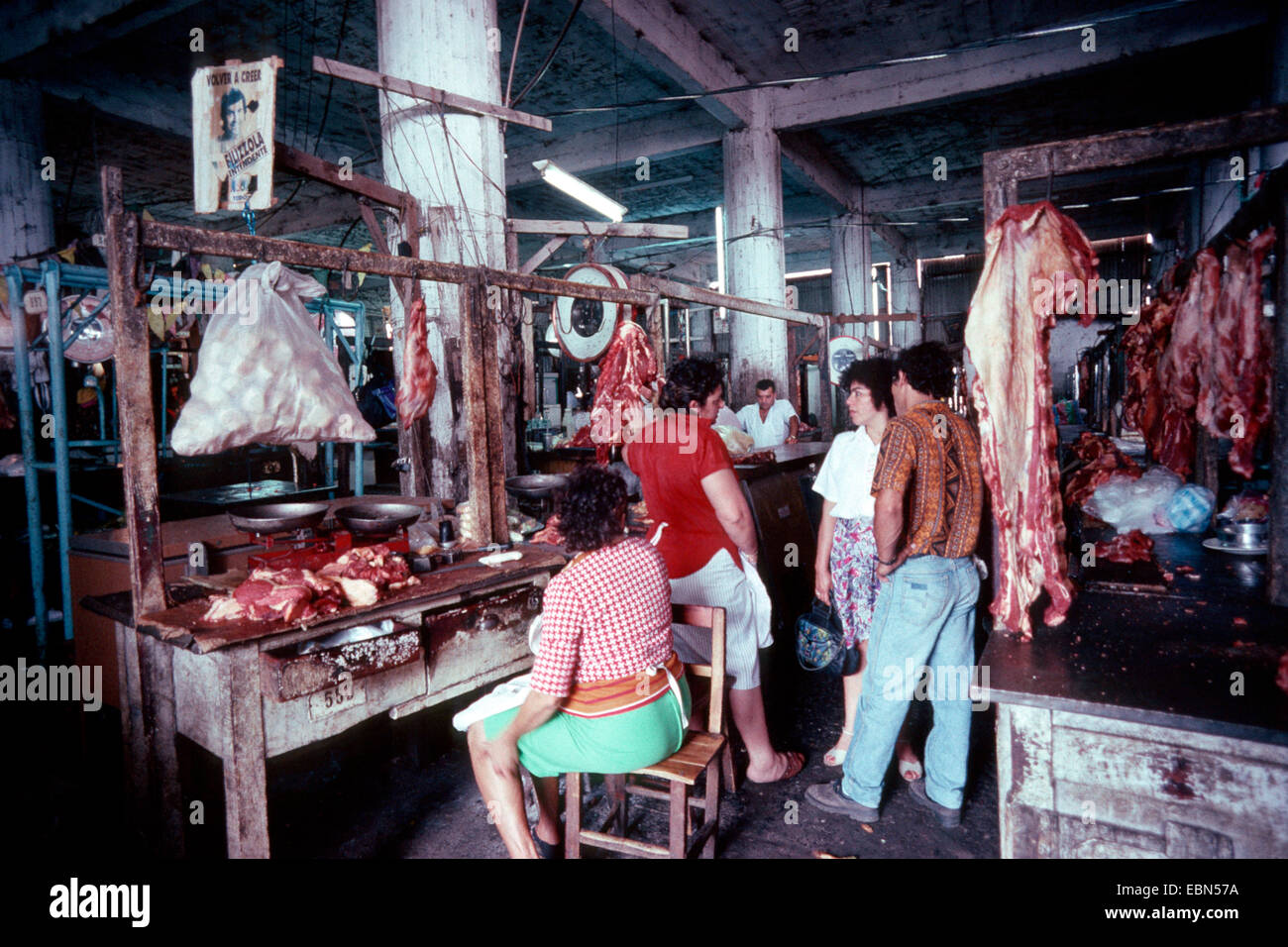 Mercado de carne, Paraguay, Asunción. Foto de stock