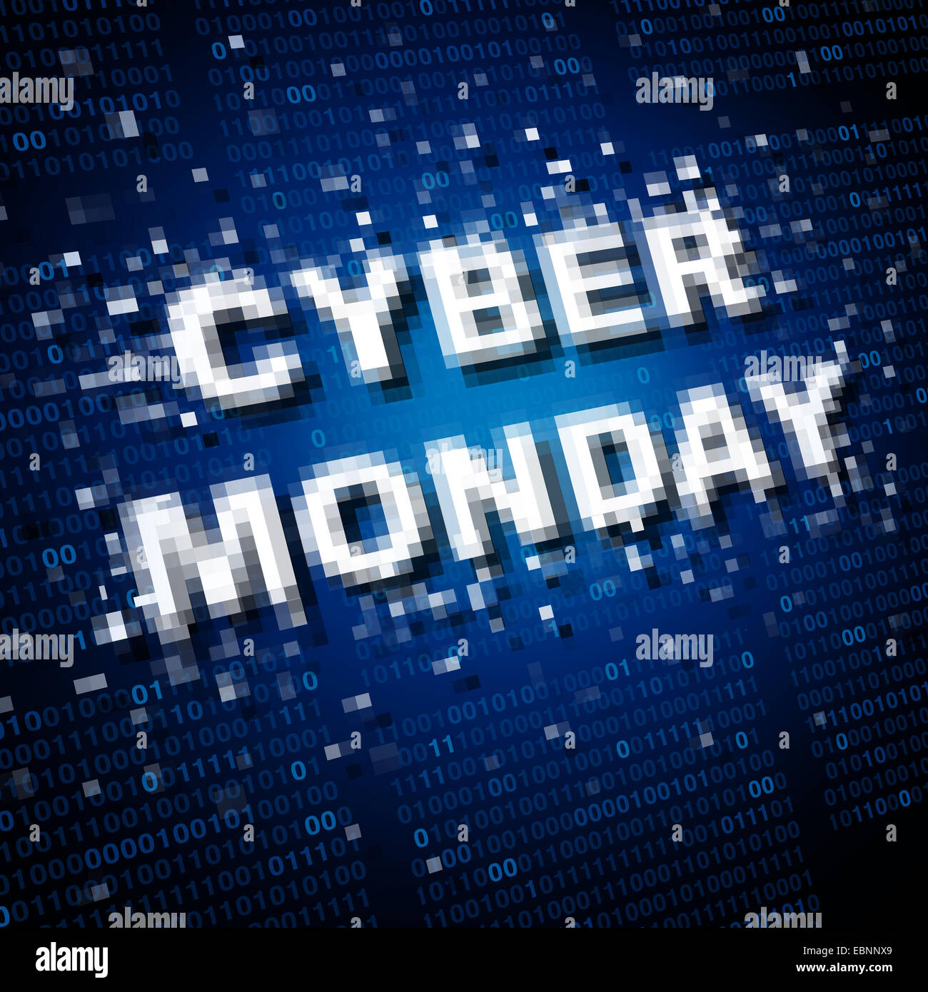 Cyber Monday icono venta y comercialización como símbolo de un nuevo concepto de ventas de publicidad online para internet celebraciones navideñas. Foto de stock
