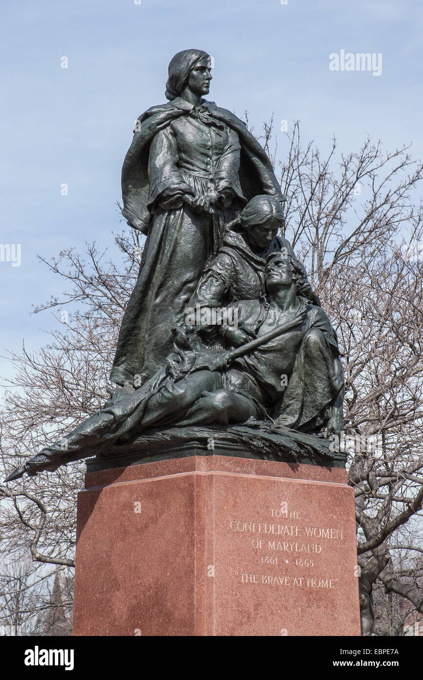 Las mujeres de Maryland monumento confederado en Baltimore, MD, EE.UU. Foto de stock