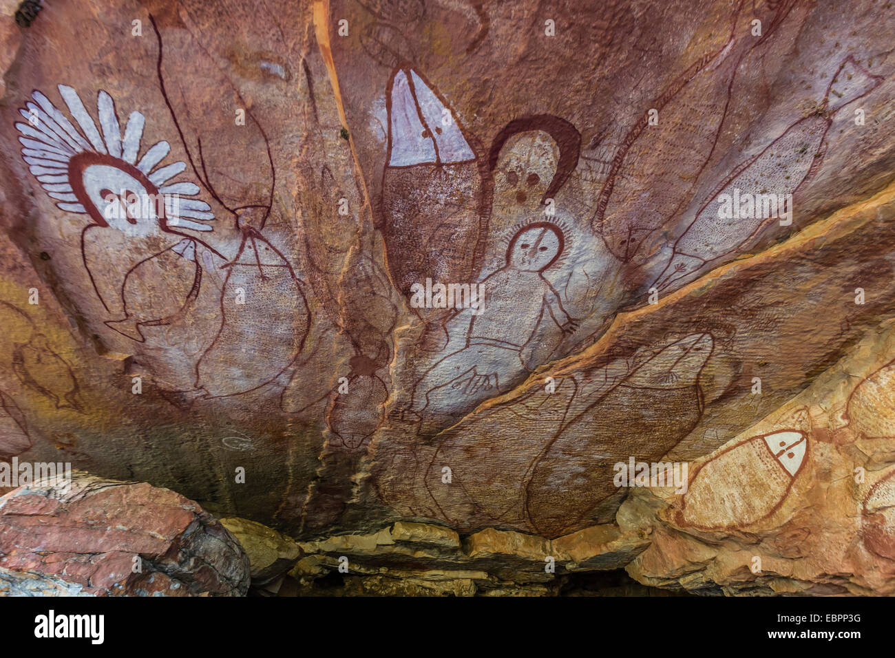 Los Aborígenes Cueva Wandjina Ilustraciones En Cuevas De Piedra Arenisca En Balsa Kimberley