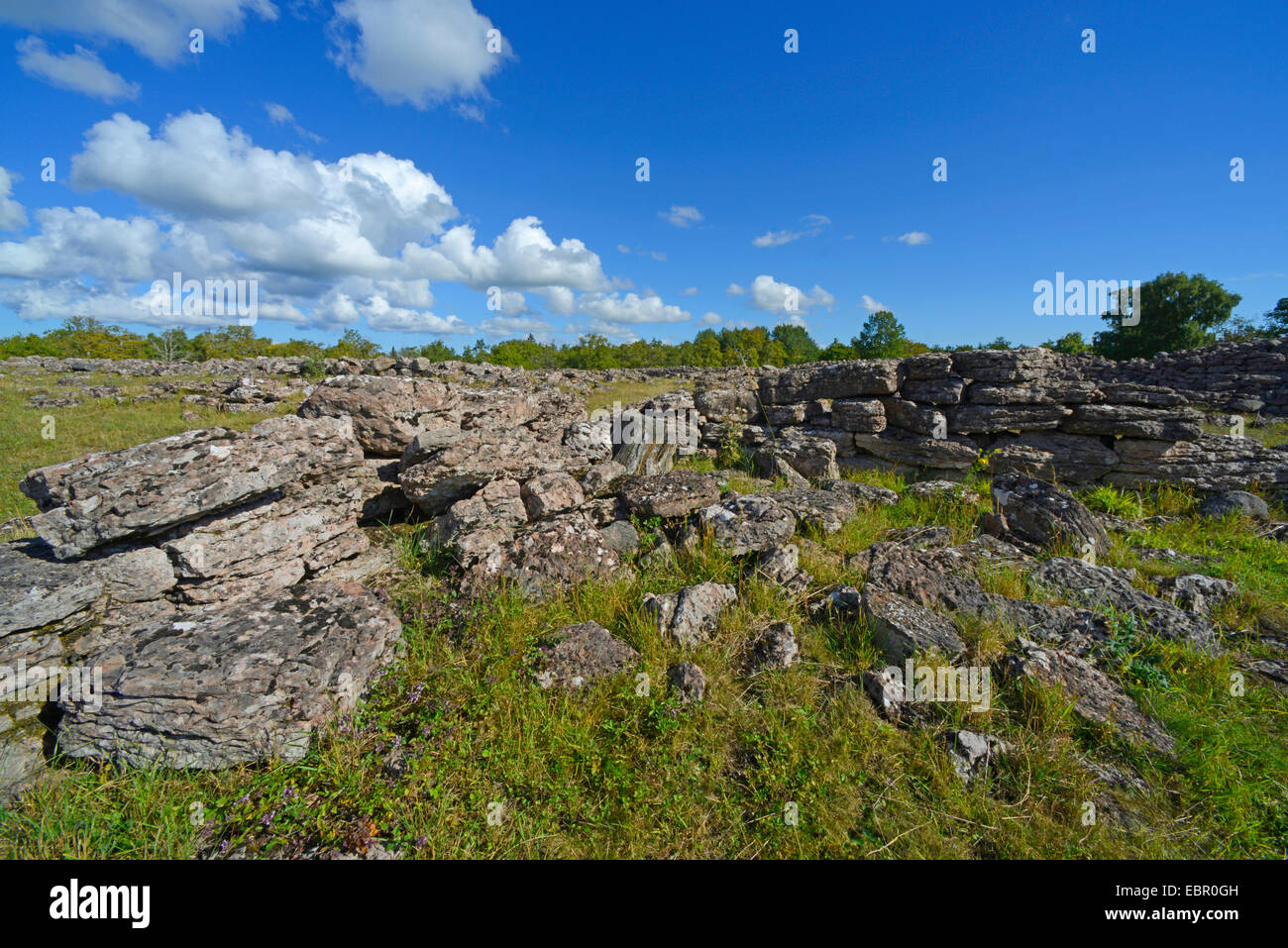 Las ruinas del castillo de Ismantorp Oeland Oeland, Suecia Foto de stock