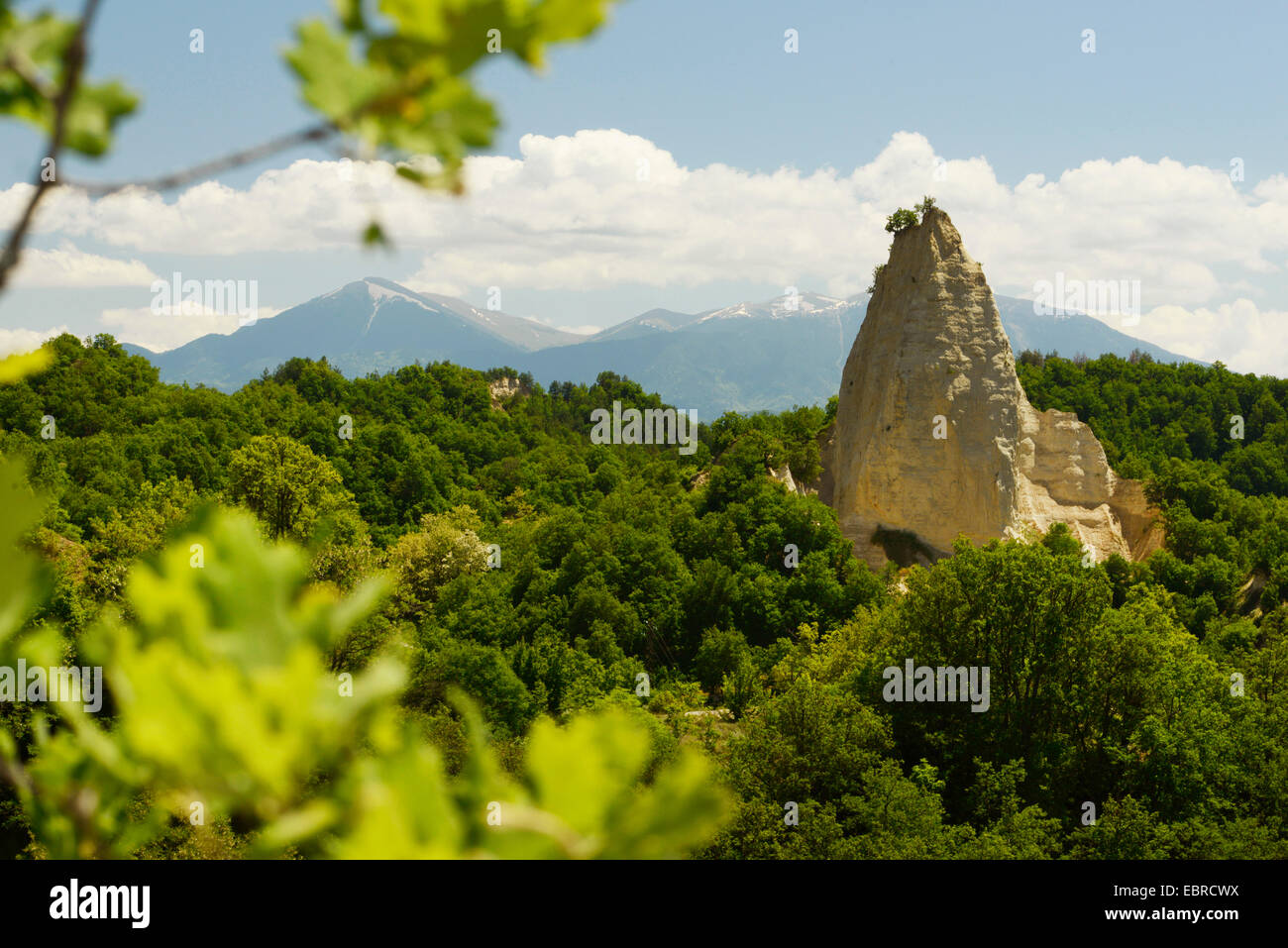 Pirámides de arenisca de Melnik, Bulgaria, Pirin-Gebirge, Melnik Foto de stock