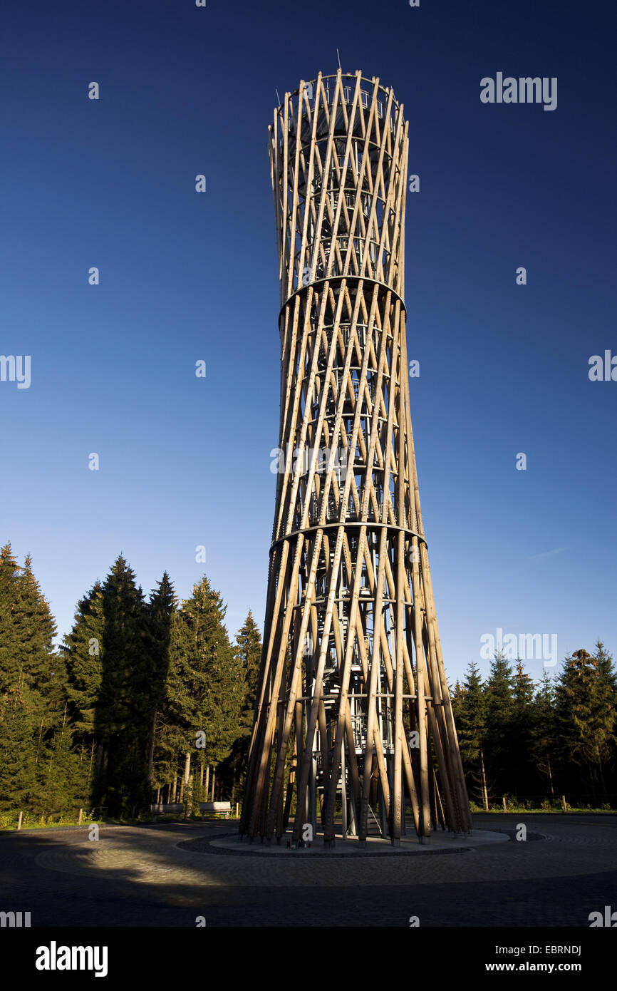 Torre Loermecke en Arnsberg Forest Nature Park, en Alemania, en Renania del Norte-Westfalia, Sauerland, Warstein Foto de stock