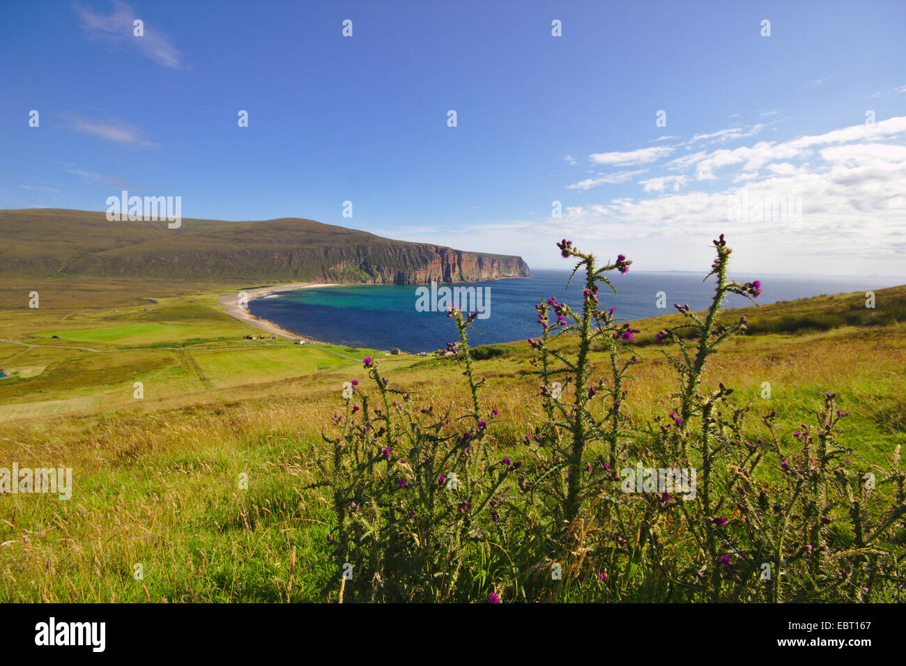 A la vista de la Bahía de Rackwick, Reino Unido, Escocia, Orkney, Hoy Foto de stock