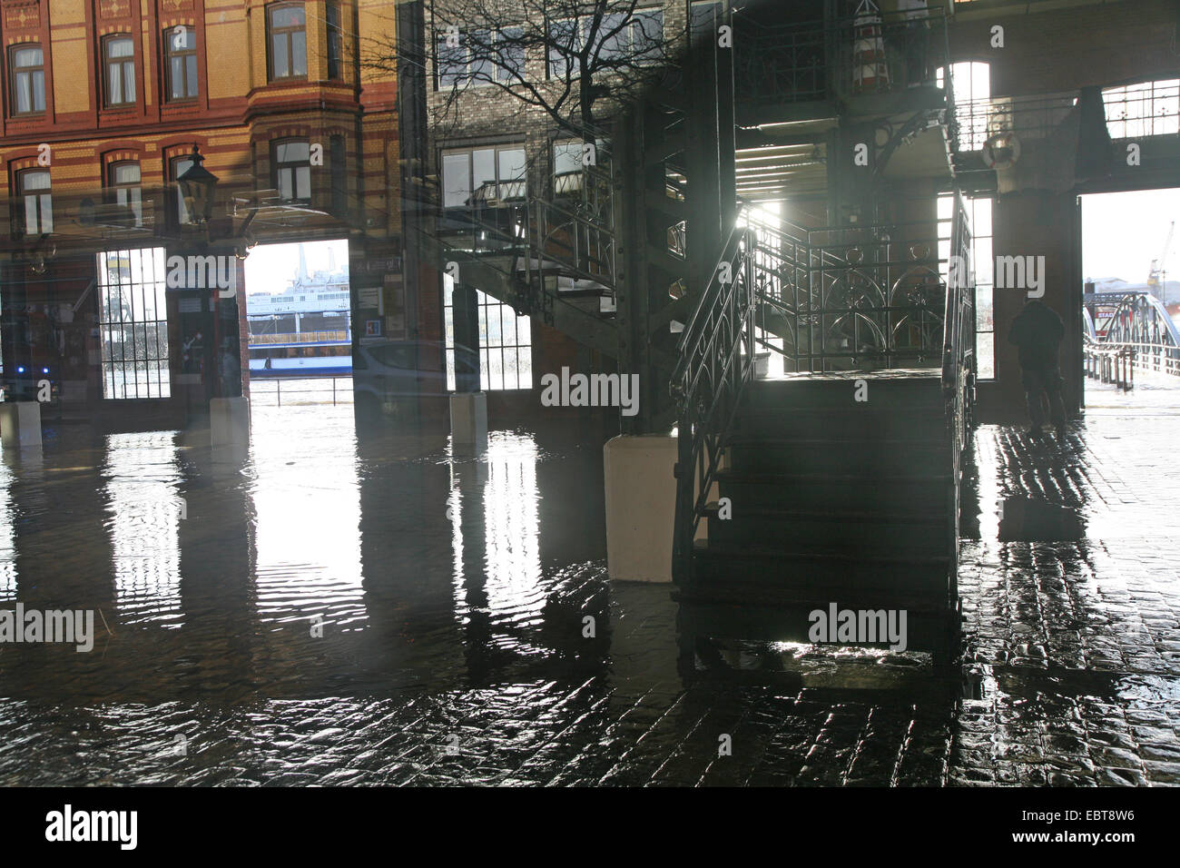 Las inundaciones en Hamburgo Foto de stock