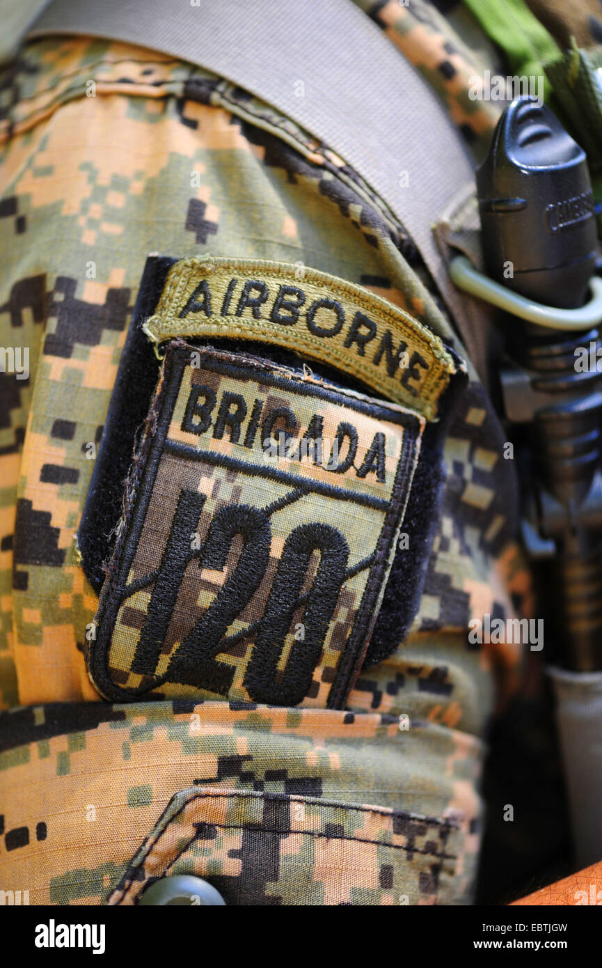 Cresta de la chaqueta de un soldado, Honduras, Copán Foto de stock