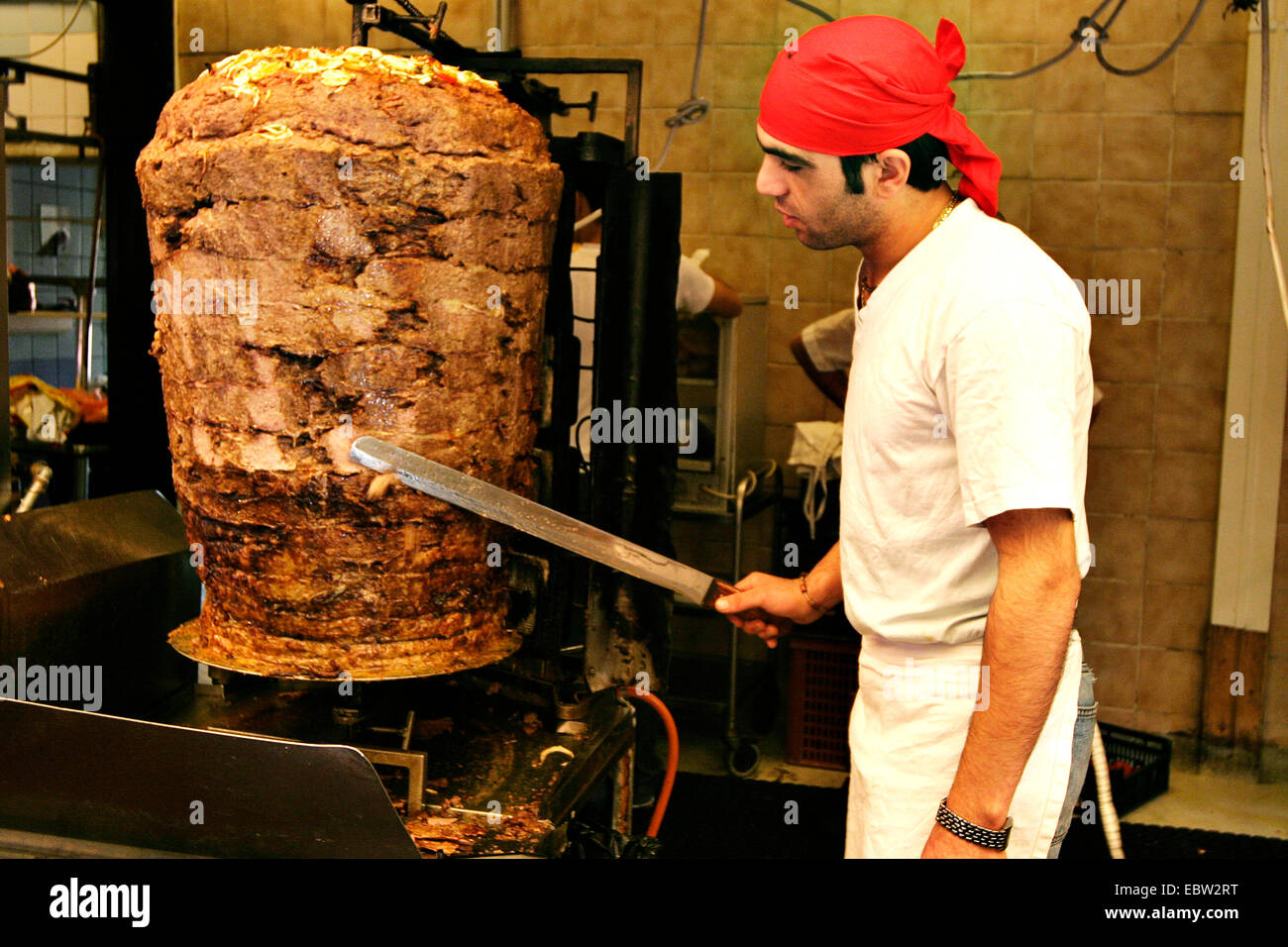 Vendedor doner kebab, Austria Foto de stock