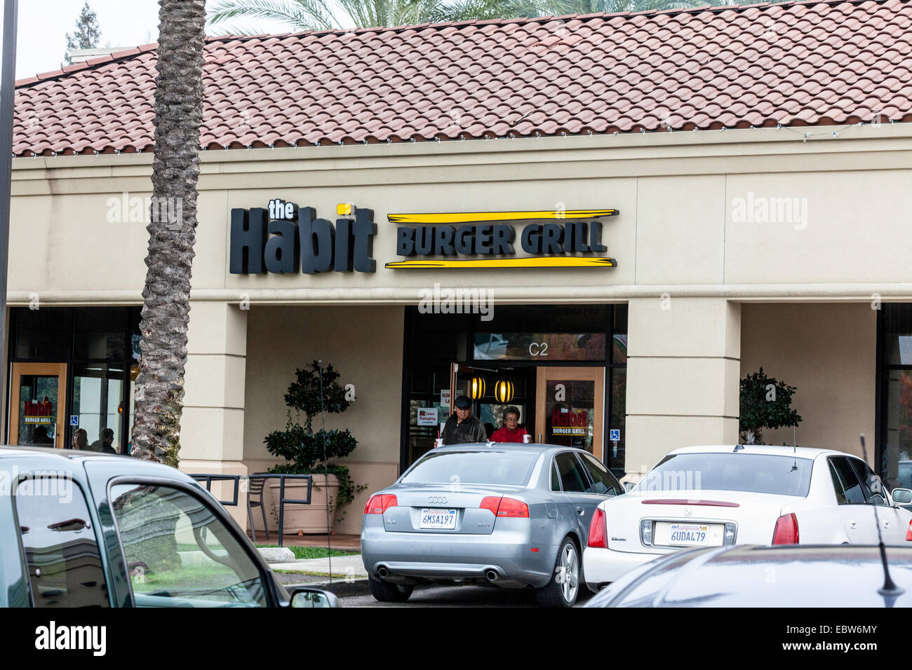 El Hábito Burger Grill en Stockton California Foto de stock
