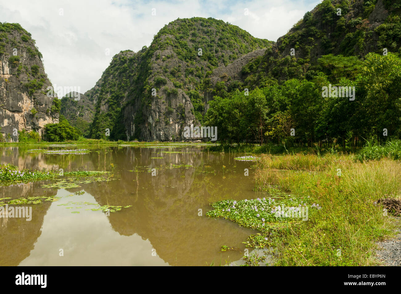 El lago cerca de Tam Coc, Vietnam Foto de stock