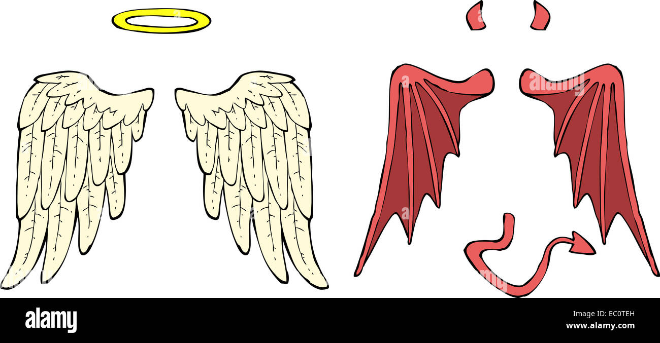 wallpapers Alas De Angel Y Demonio Dibujo https www alamy es foto cartoon angel y demonio alas 76236569 html